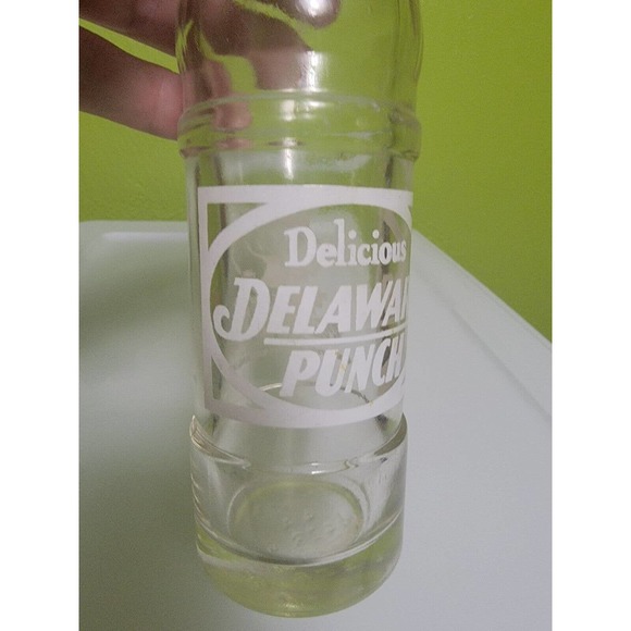 Rare Vintage Antique Soda Pop Glass Bottle Delicious Delaware Punch Oregon Clear - Picture 2 of 5